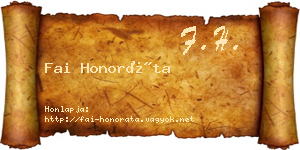 Fai Honoráta névjegykártya